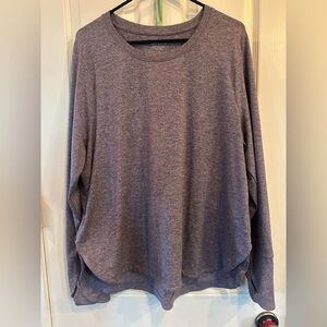 Athleta Uptempo purple heathered 1X Women's Long Sleeve Top EUC